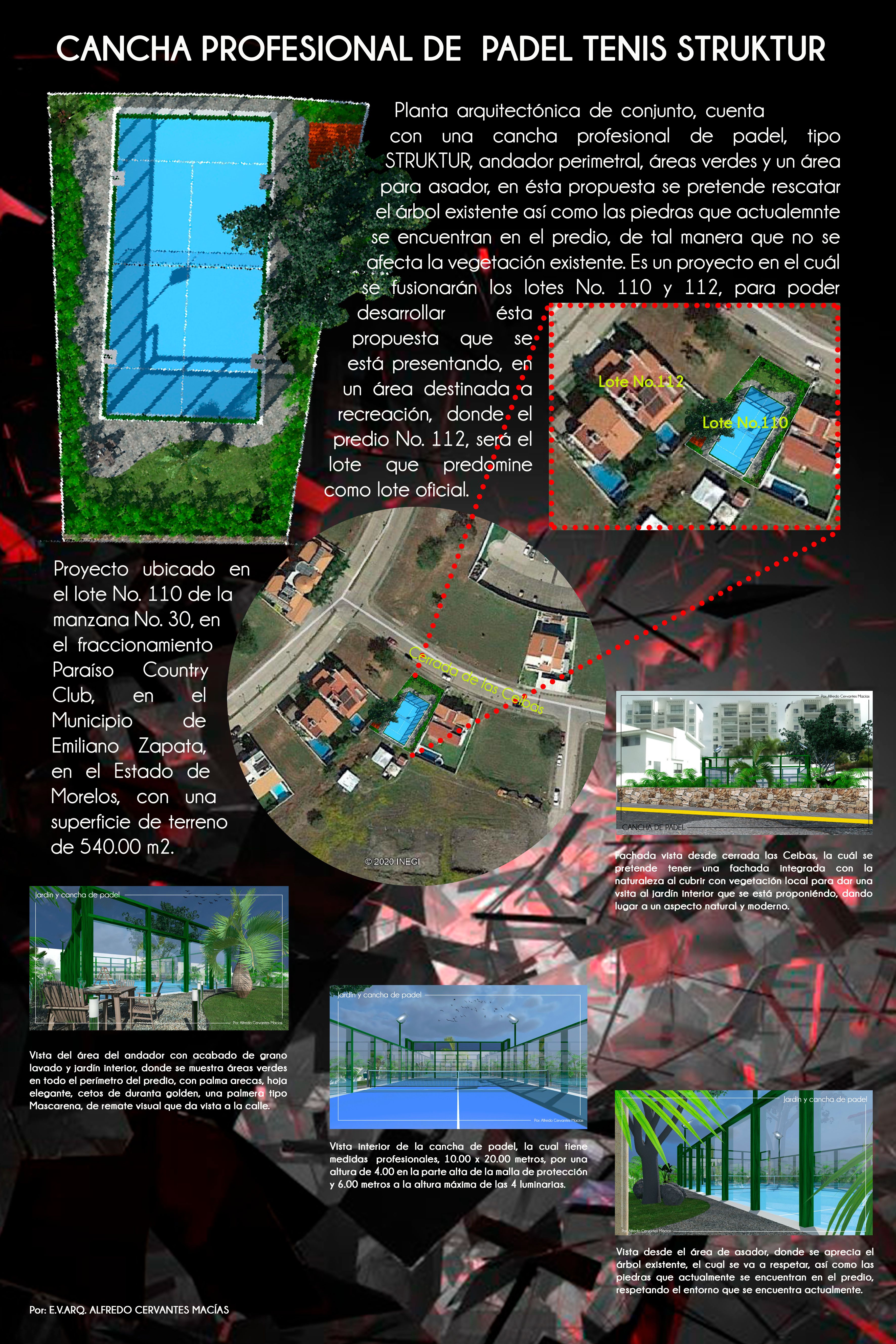 Lámina de Presentación de Cancha de Padel | 720 ARQUITECTOS