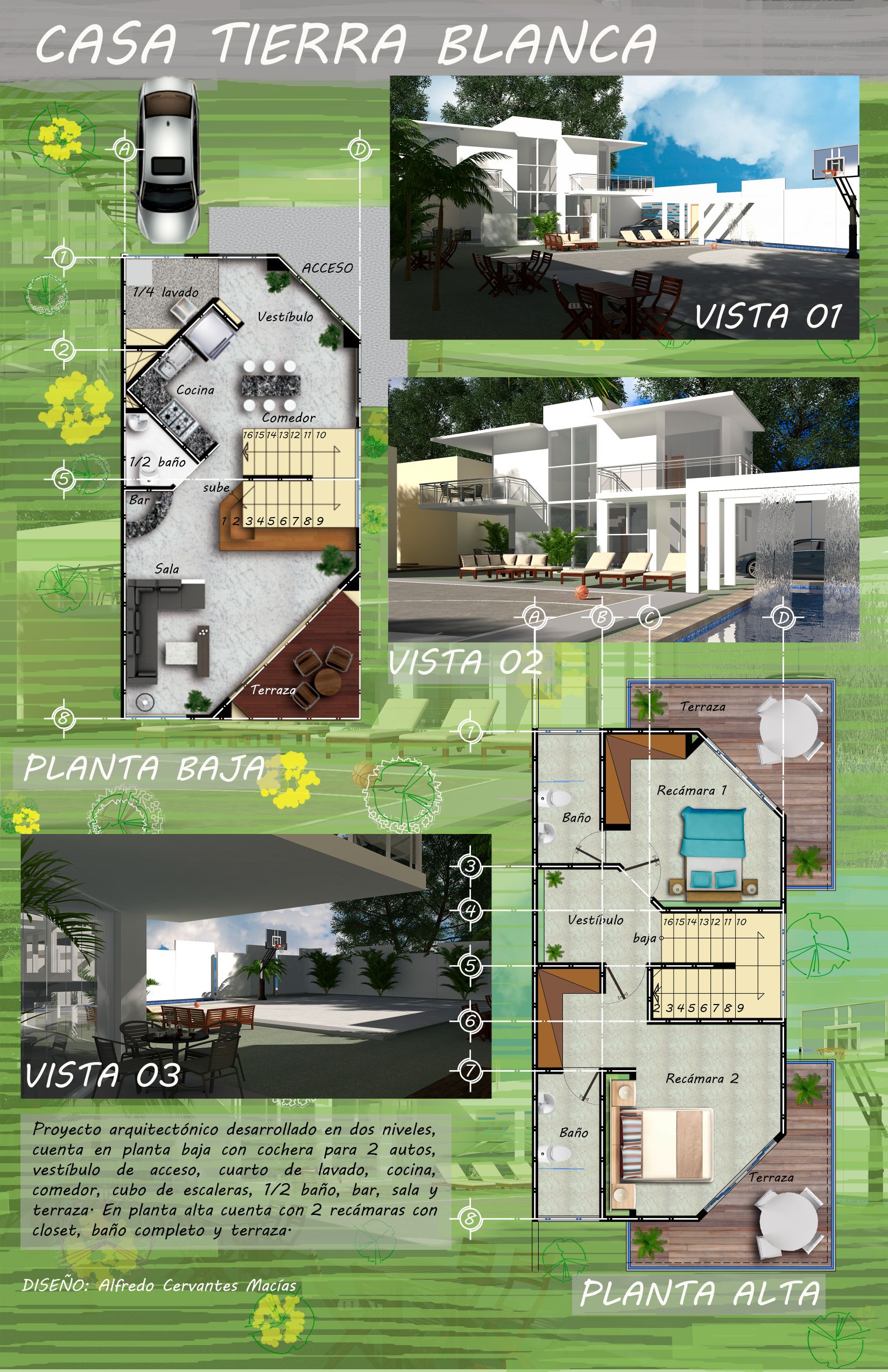 Lámina de Presentación de Casa Tierra Blanca | 720 ARQUITECTOS
